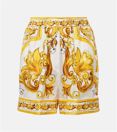 dolce gabbana majolica shorts|Majolica silk shorts in multicoloured .